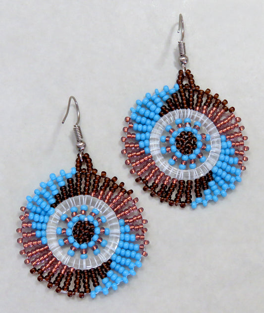 Circle Earrings Aqua Copper Chocolate : Shop @Mchete's African Treasures
