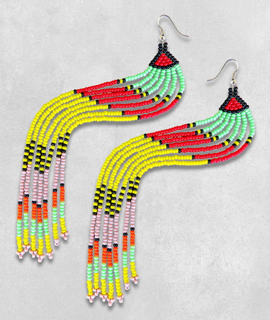 African Beaded Earrings Sahara Design. AFRICAN COLORS.