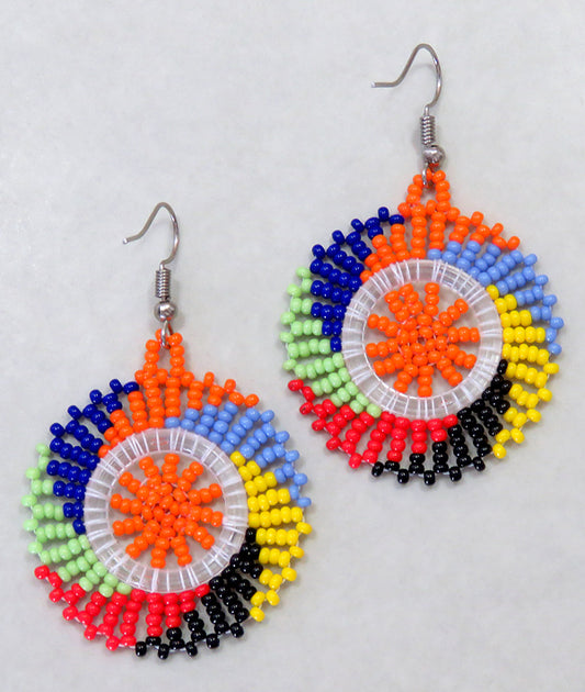 Circle Earrings African Colours  | Mchete's African Treasures, LLC