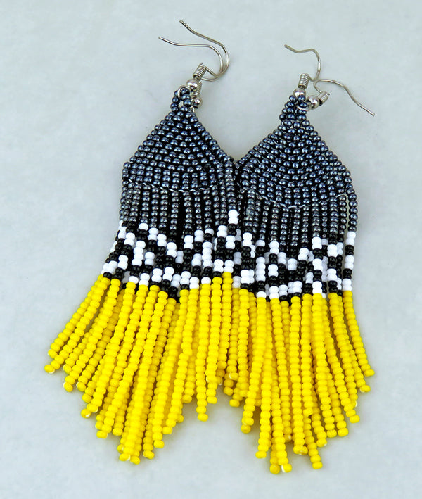 African Beaded Earrings Londolozi Yellow