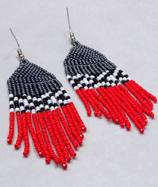 African Beaded Earrings Londolozi Red