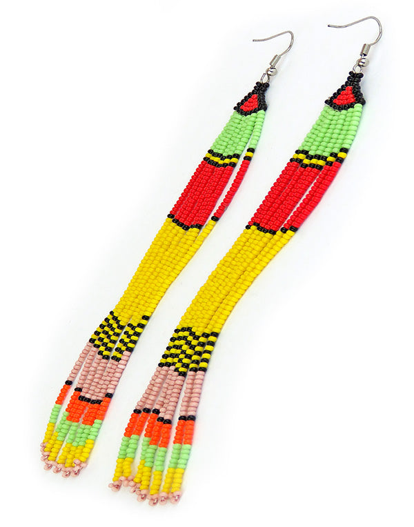 African Beaded Earrings Sahara Design. AFRICAN COLORS.