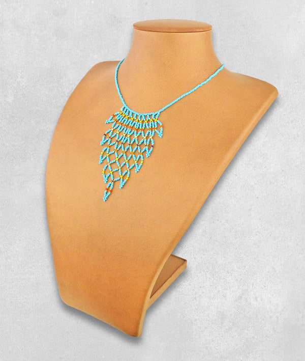 Tula Beaded Necklace - Light Blue.