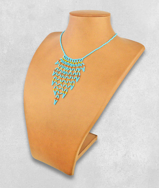 Tula Beaded Necklace - Light Blue.