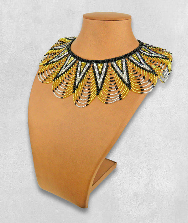 Zulu Spear Fringe Gold Silver Black