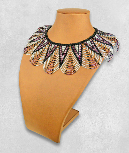 Zulu Spear Fringe Purple Silver Black