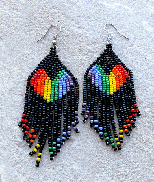 African Beaded Rainbow Earrings Shop|Mchete's African Treasures, LLC