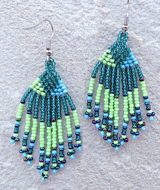 African Beaded Earrings short tassel.