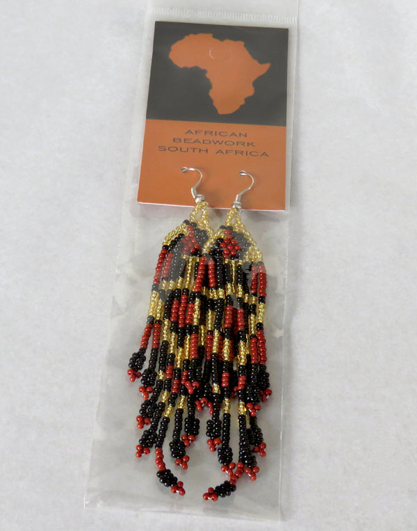 African Beaded Earrings - Leopard design.