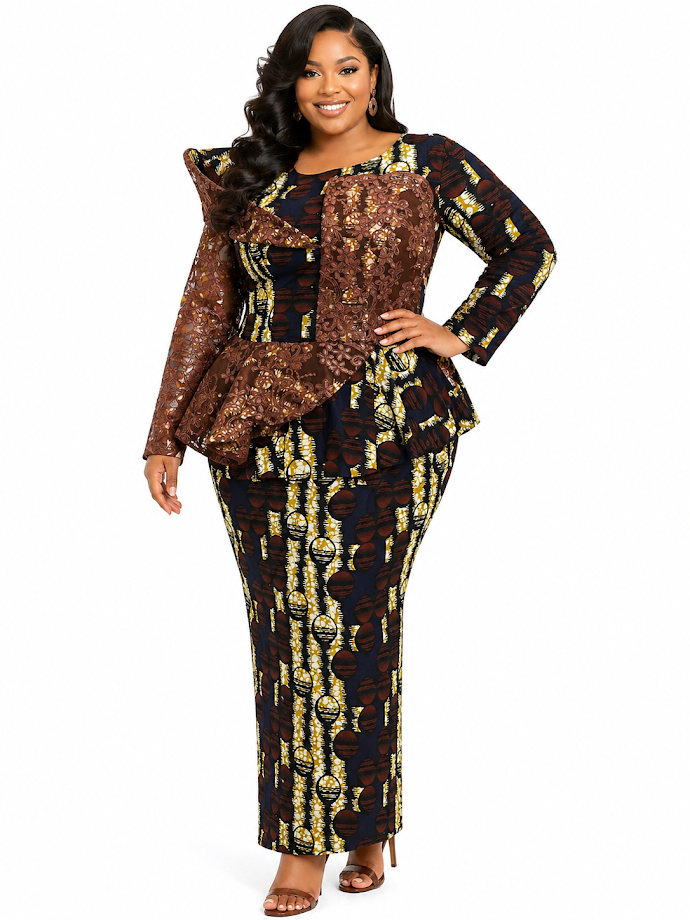 One of a Kind Handmade Fitted Ankara Dress with Lining Size XL for Special Occasion