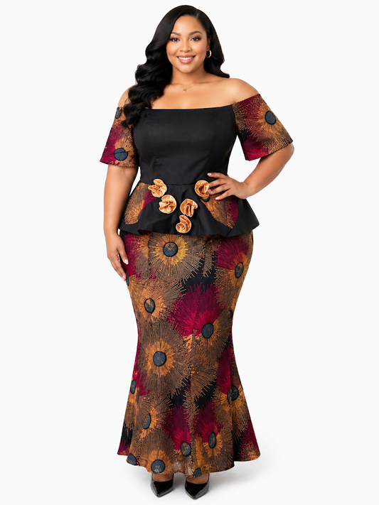 One of a Kind Handmade Fitted Ankara Dress with Lining Size 2XL for Special Occasion