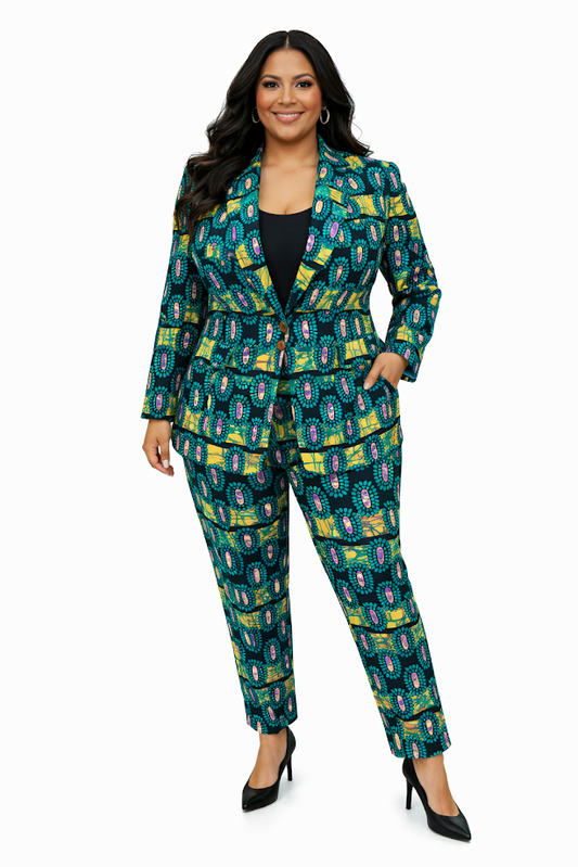 One of a Kind Ankara Pants Suit for work size 12-14