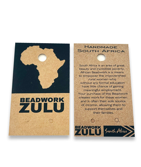 Zulu Spear Fringe Necklace - African colours  - White