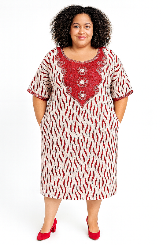 One-of-a-kind Long Batik Dress with Pockets