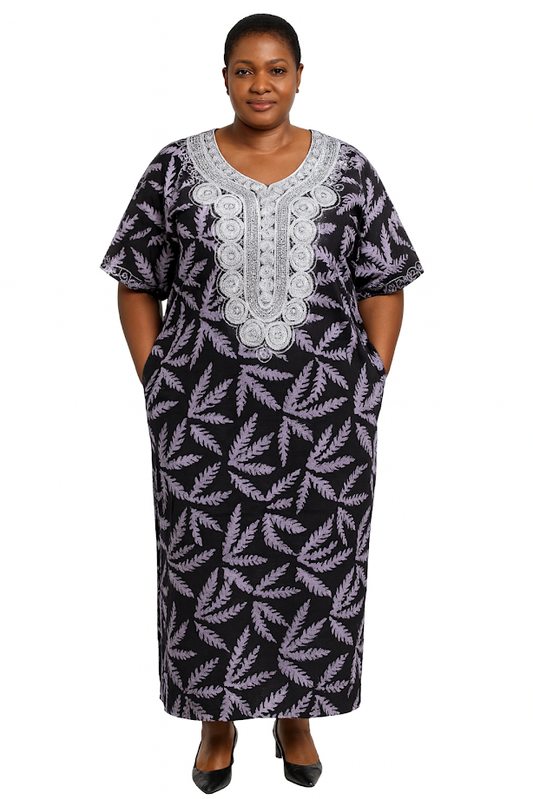 One-of-a Kind Organic Hand-Made Batik & Tailor-Made & Embroidered - Long Formal Attire