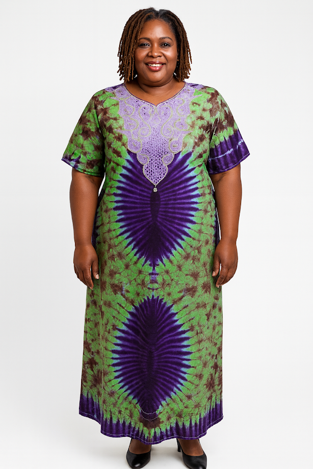 One-of-a Kind Organic Hand-Made Batik & Tailor-Made & Embroidered - Long Formal Attire