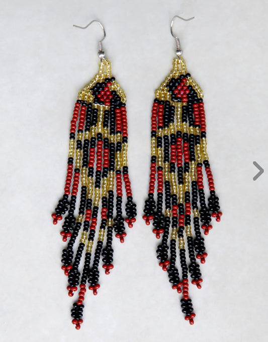 African Beaded Earrings - Leopard design.