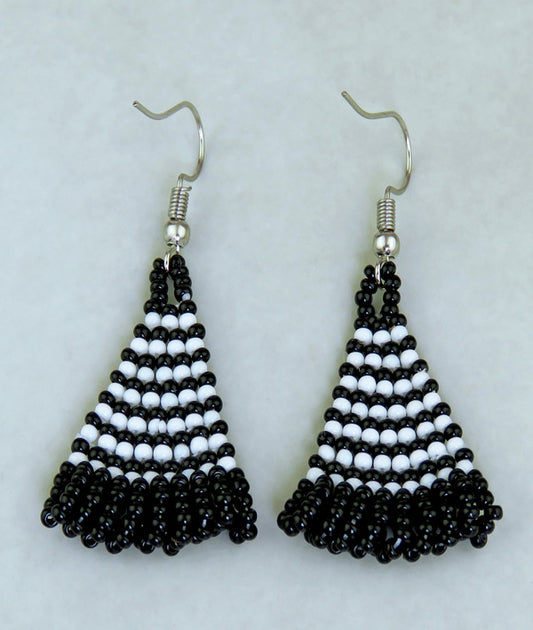 African Beaded Earrings Zulu Triangle